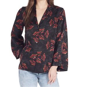 A.L.C Silk button front pajama style blouse. Size 2